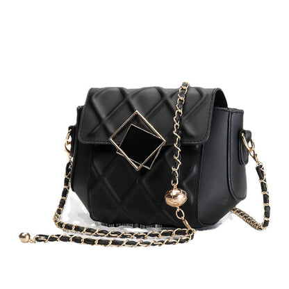 IELGY Fashion Lingge Chain Female Diagonal Korean Style Temperament Small Square Bag