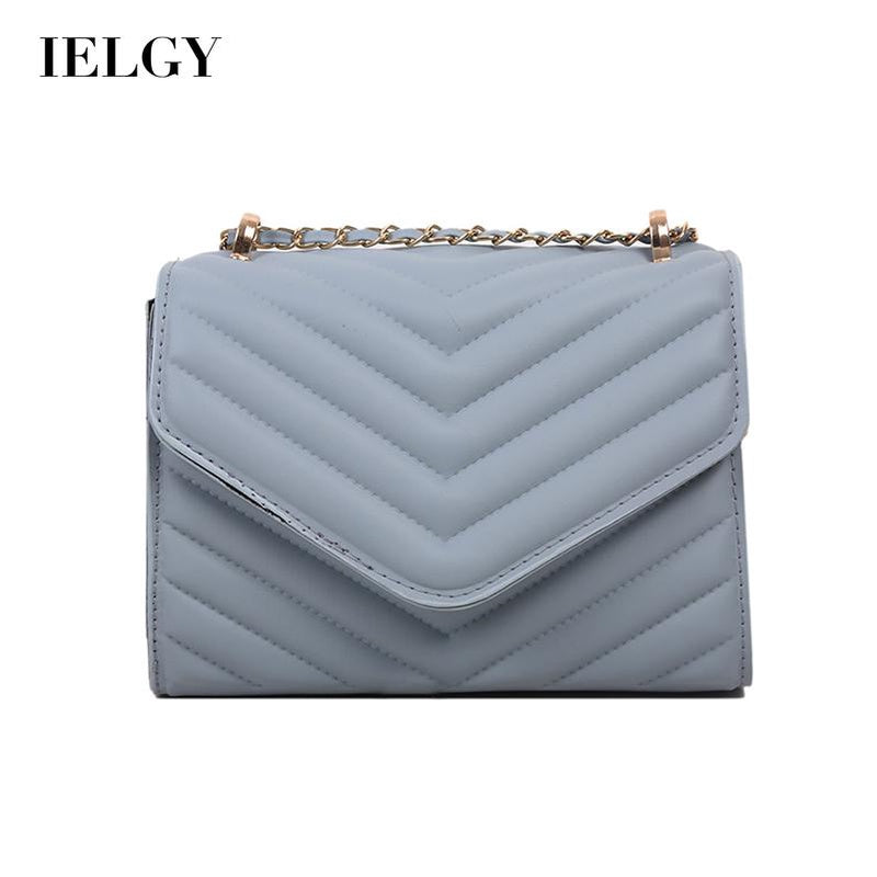 IELGY Fashion Solid Color Texture Comfortable Shoulder Strap Square Crossbody Bag