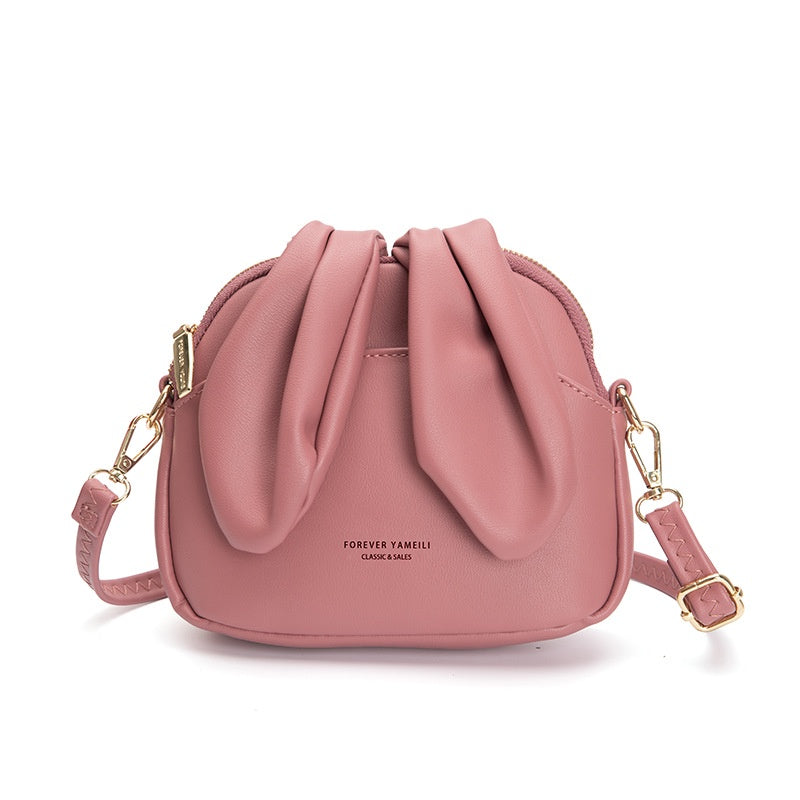 IELGY women's mini bucket rabbit ear messenger bag