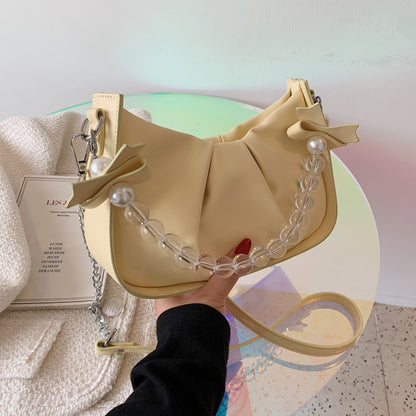IELGY female bag crystal beads portable Korean style simple one-shoulder messenger bag