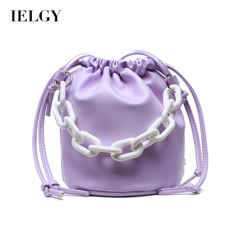 IELGY Women's bag popular solid color simple bucket bag all-match one shoulder Crossbody Western style casual