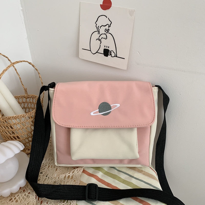 IELGY Spot new solid color street canvas shoulder bag