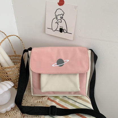 IELGY Spot new solid color street canvas shoulder bag
