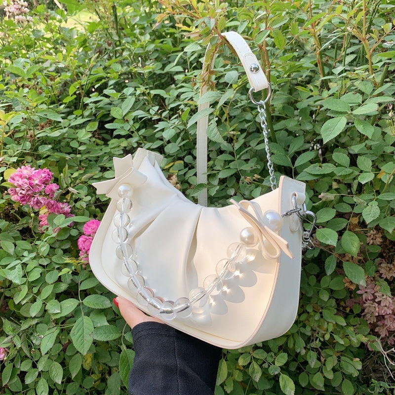 IELGY female bag crystal beads portable Korean style simple one-shoulder messenger bag
