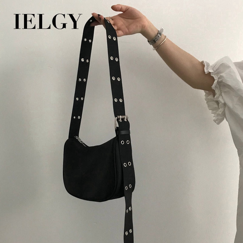 IELGY Korean leisure backpack simple bag female Black Messenger Bag