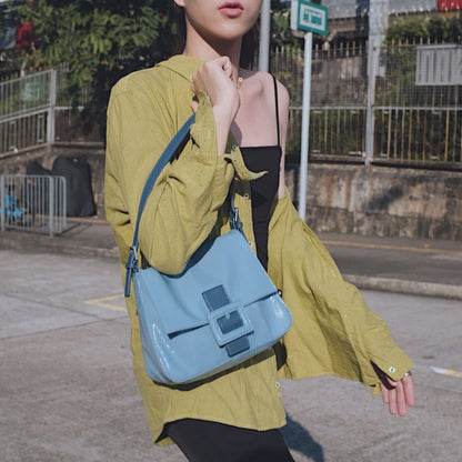 IELGY Retro hand-held shoulder bag French style middle age intellectual crocodile pattern underarm bag