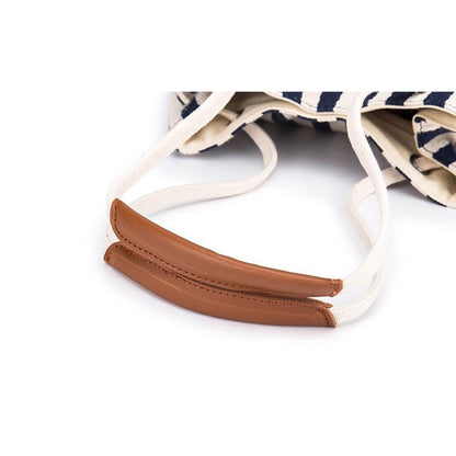 IELGY European and American striped canvas simple canvas bag Small fresh striped shoulder bag Messenger handbag