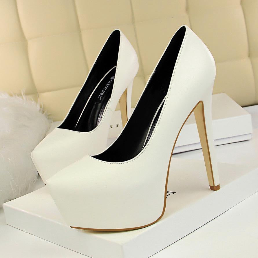 IELGY Stylish high heels simple 13.5CM thin with waterproof platform sexy thin wild shoes