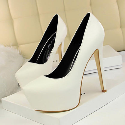 IELGY Stylish high heels simple 13.5CM thin with waterproof platform sexy thin wild shoes