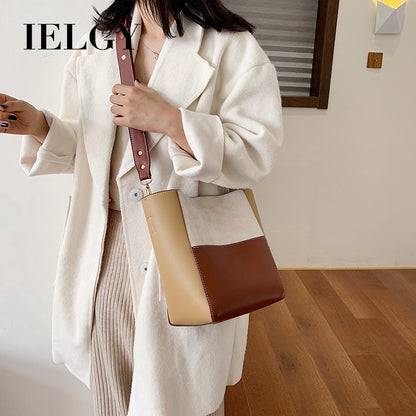 IELGY ins recommended colorblock bucket bag