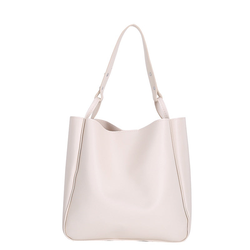 IELGY solid color female texture fashion western style shoulder bag large capacity