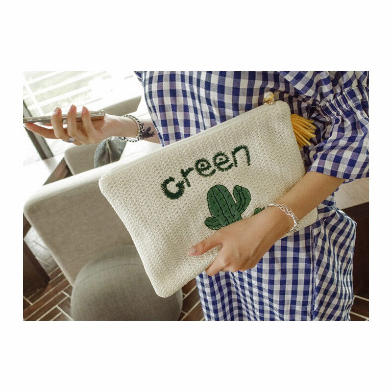Straw bag cactus envelope bag