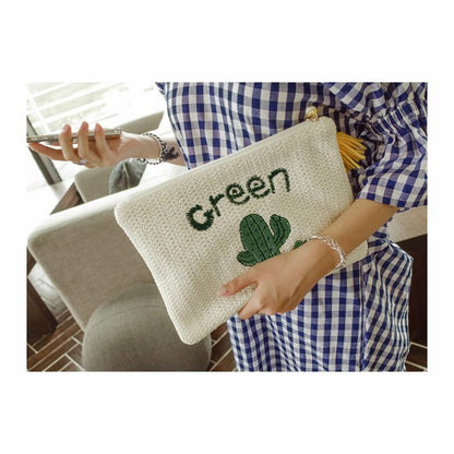 Straw bag cactus envelope bag