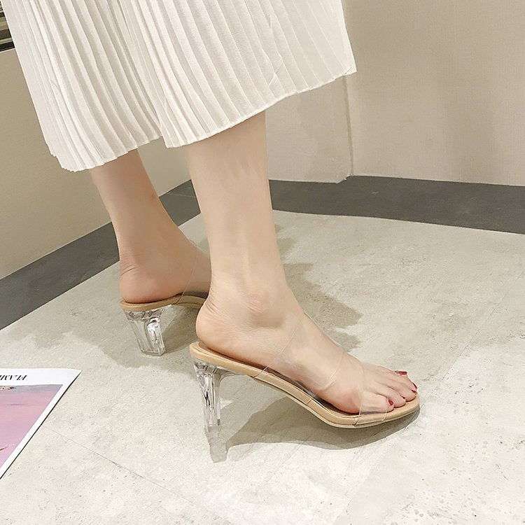 IELGY Transparent high heel women open toe high heel sandals (7cm / 9cm)