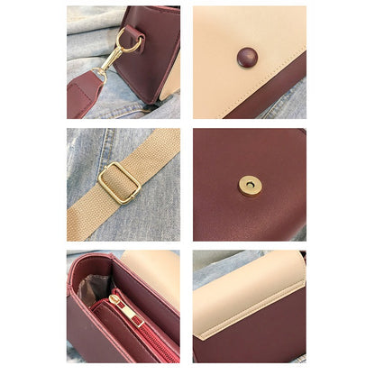 IELGY New ins super fire contrast color wide shoulder strap Messenger bag