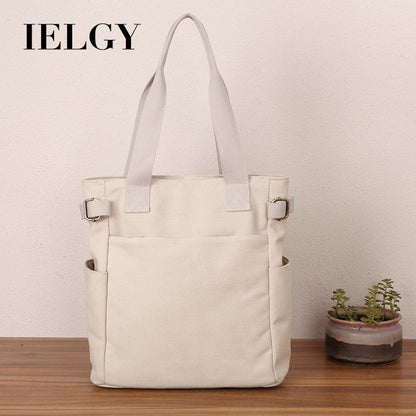 IELGY canvas bag women's shoulder all-match canvas bag Japanese retro large capacity