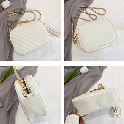 IELGY Black Market On Lingge Retro Women's Chain Crossbody Bag Fashion PU Western Style