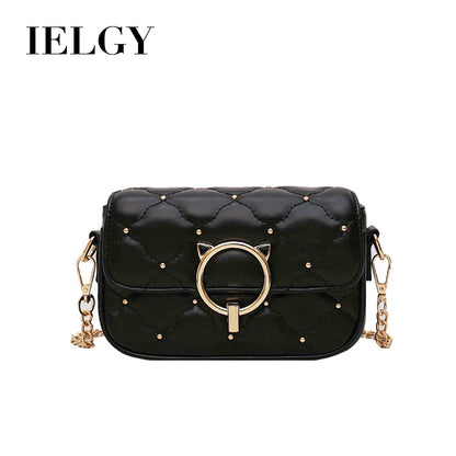 IELGY, studded crossbody bag, stylish rhombic chain shoulder bag
