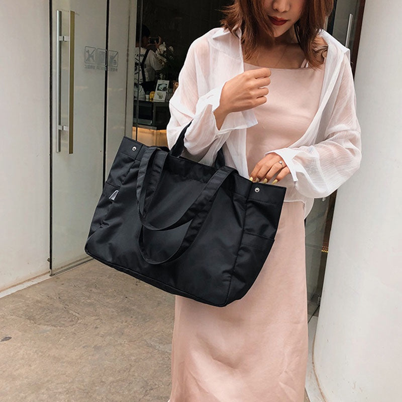 IELGY Women's bag simple Korean version casual portable all-match large capacity fashion Oxford one shoulder