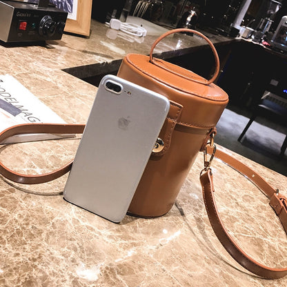 IELGY Bucket bag handbag lock cylinder bag lady shoulder bag