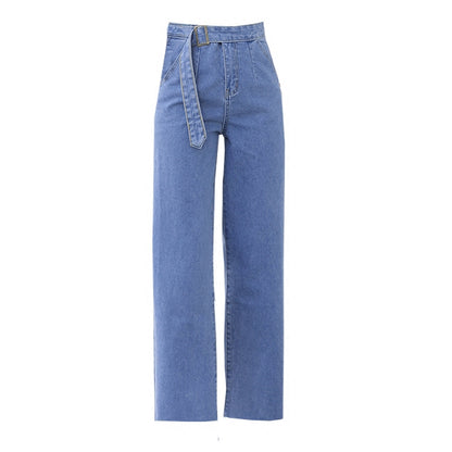 IELGY Super fire straight loose jeans wide leg pants women high waist cropped pants