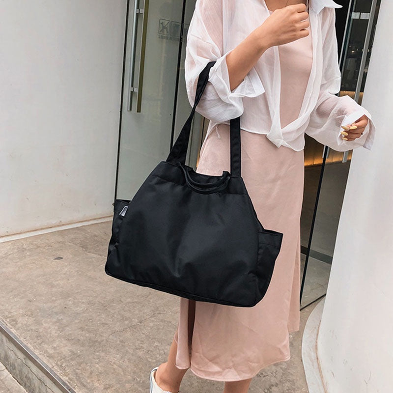 IELGY Women's bag simple Korean version casual portable all-match large capacity fashion Oxford one shoulder