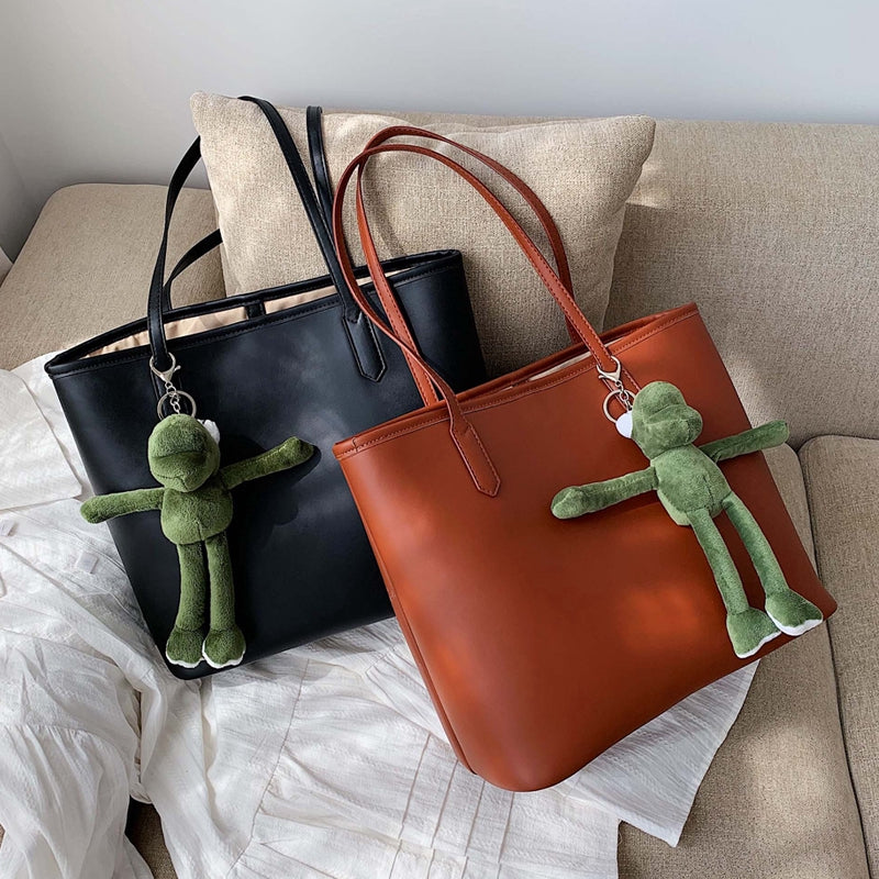 IELGY Large-capacity shoulder bag college student bag female art portable tote bag