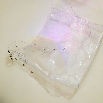 New Transparent Jelly Bag Shoulder Messenger Portable bucket bag