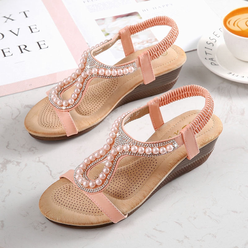 IELGY [Size36-42] sandals diamond simple casual large size women's shoes  Multiple colors available