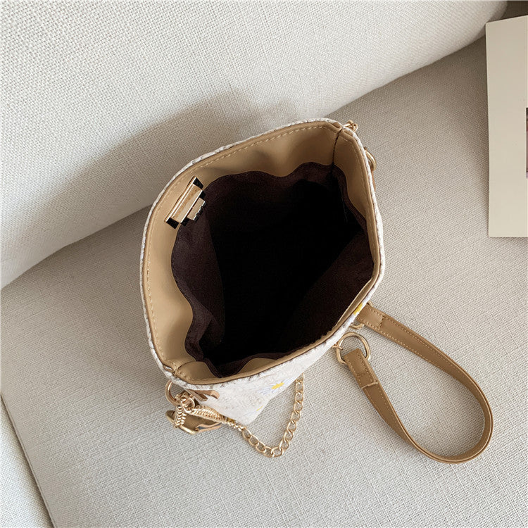 IELGY straw woven bag women's bag all-match chain woven one-shoulder messenger bag