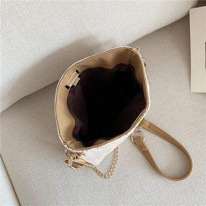 IELGY straw woven bag women's bag all-match chain woven one-shoulder messenger bag