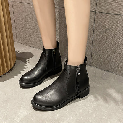 IELGY Fashion Women'sWomen's Black Martin Ankle Boots with Comfortable Platform