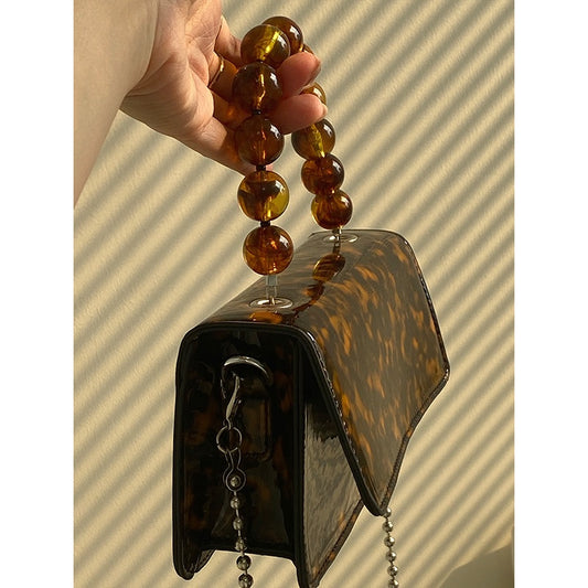 IELGY niche design retro fashion beaded chain messenger bag