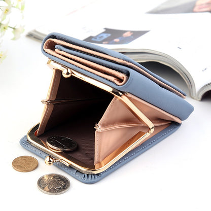 IELGY short wallet ladies small wallet Korean coin purse multi-card personalized leather bag women