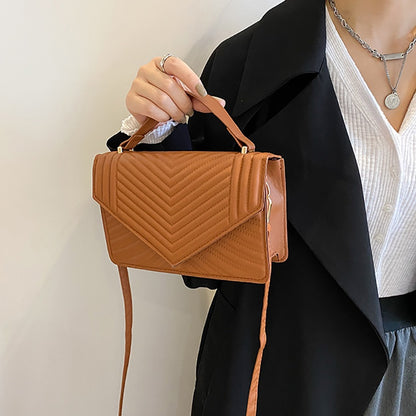 IELGY fashion rhombus embroidery thread female bag retro small square solid color texture single-shoulder messenger