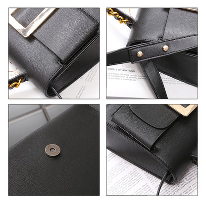 IELGY Crossbody exaggerated belt buckle handbag square box