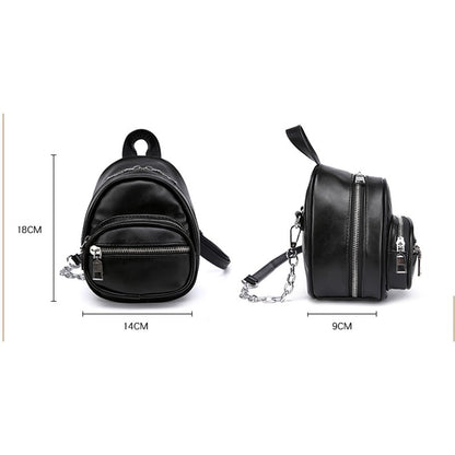 IELGY PU shoulder bag female slung portable iron chain small bag purse