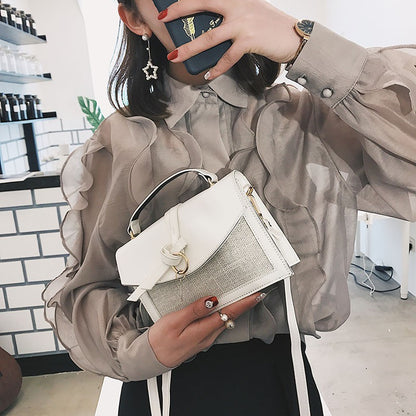 Messenger bag wide shoulder strap small square Harajuku shoulder bag