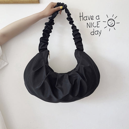 IELGY Cloud bag female fold bag OL commuter wild armpit bag soft face shoulder bag handbag