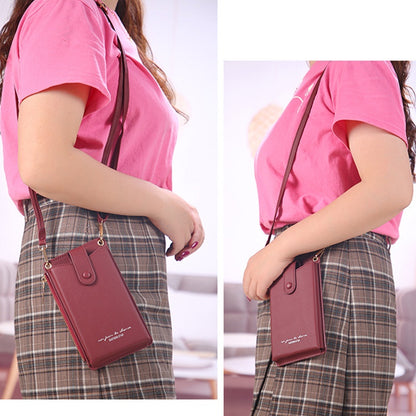 IELGY ladies mobile phone bag Korean style lychee zipper small coin purse