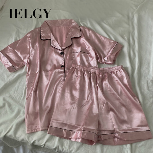 IELGY Summer ice silk exotic pajamas set