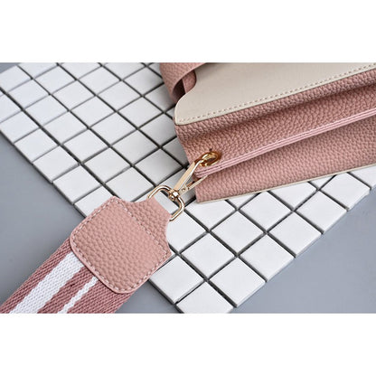Wide shoulder strap contrast multi-layer bucket bag shoulder bag