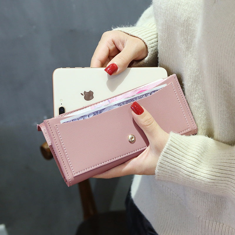 IELGY Korean Style Long Multifunctional Buckle Vintage Thin Coin Purse