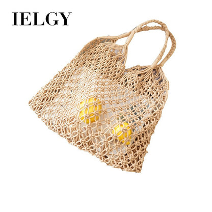 IELGY net woven bag vacation beach bag handbag Fashion