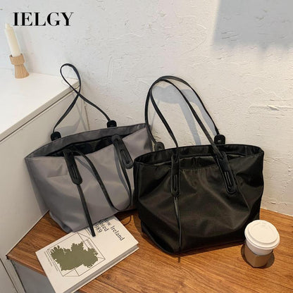 IELGY reinforced shoulder strap Large capacity shoulder bag big bag trend fashion nylon European and American retro handbag tote bag