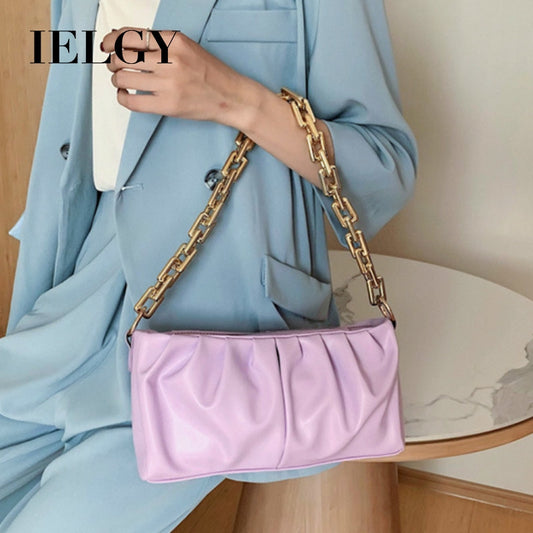 IELGY  Fold chain small bag women fashion single shoulder bag Korean version oblique satchel
