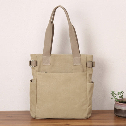 IELGY canvas bag women's shoulder all-match canvas bag Japanese retro large capacity
