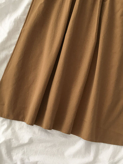 IELGY Korean style student all-match sleeveless suspender dress Solid color can be used inside