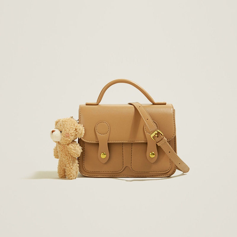 IELGY Fashion Retro Lady Bear Pendant All-match Messenger Bag