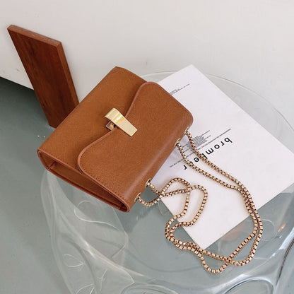 IELGY Women's bag fashion versatile retro casual black portable Korean version simple one-shoulder